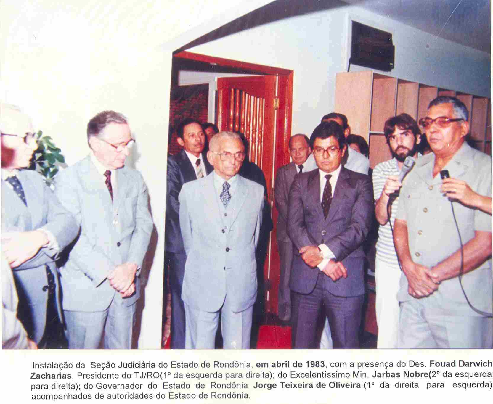 cena histórica da instalação da Seção Judiciária de Rondônia, em 1983