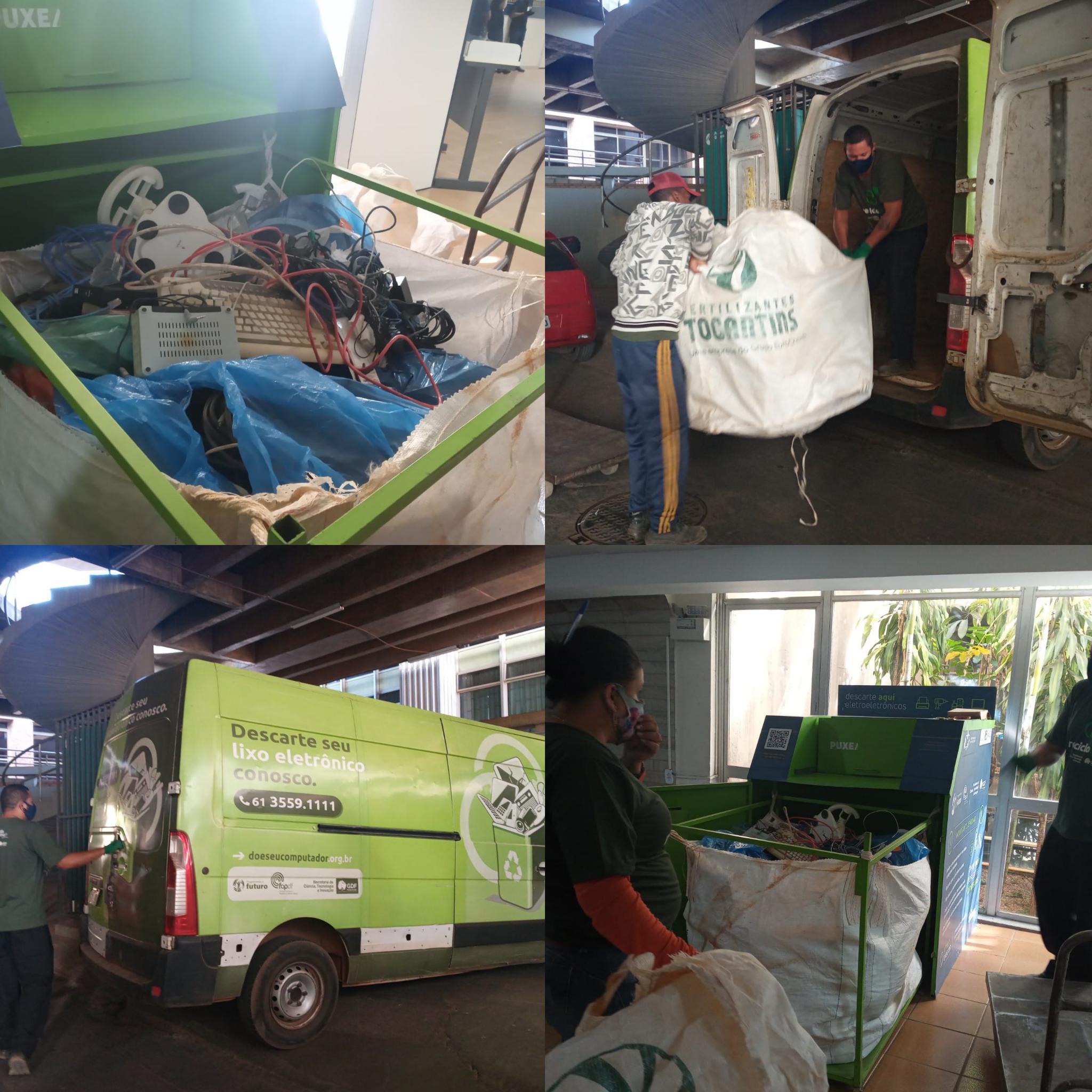 INSTITUCIONAL: TRF1 arrecada 139 quilos de resíduos eletrônicos na primeira coleta no Ponto de Entrega Voluntária instalado em frente à CEF