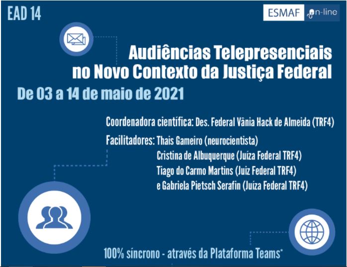 INSTITUCIONAL: Participe do curso sobre audiências telepresenciais na Justiça Federal