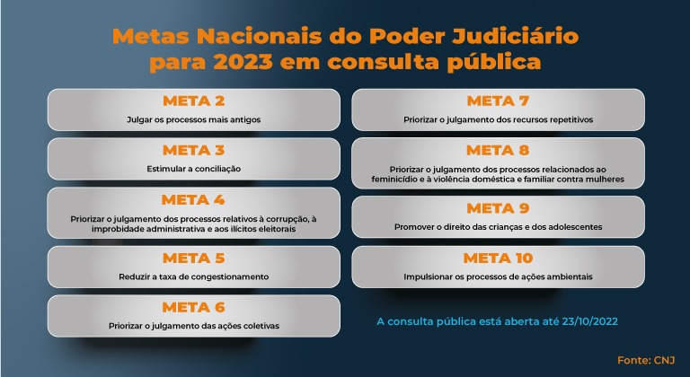 INSTITUCIONAL: CNJ realiza consulta pública sobre as propostas de Metas Nacionais do Poder Judiciário