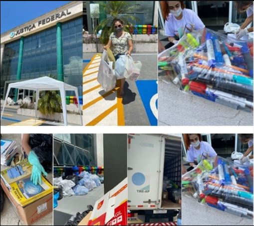 INSTITUCIONAL: Justiça Federal no Amapá arrecada mais de 7 toneladas de papel e papelão e 770 quilos de plásticos para reciclagem