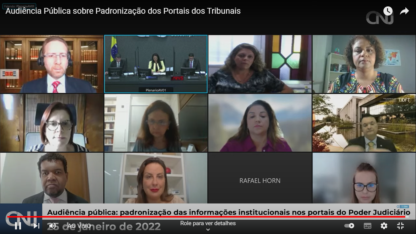 INSTITUCIONAL: Representantes do TRF1 participam da audiência pública do CNJ sobre a estruturação das informações institucionais nos Portais do Poder Judiciário