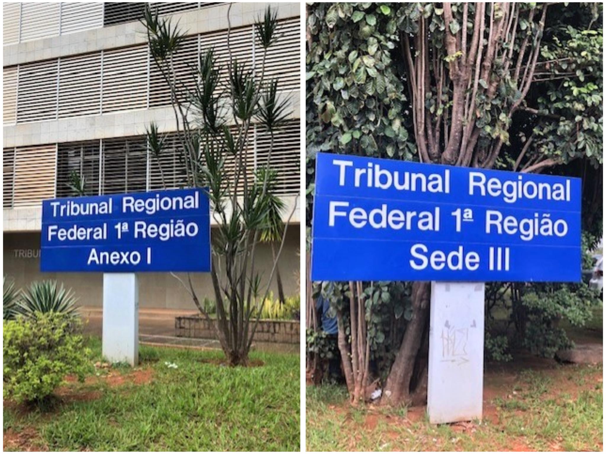 INSTITUCIONAL: Placas de identificação de dois edifícios do TRF 1ª Região são atualizadas