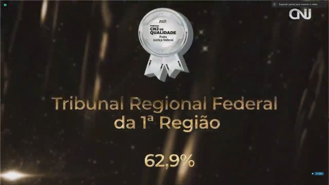 INSTITUCIONAL: TRF1 é premiado na categoria Prata do Prêmio CNJ de Qualidade