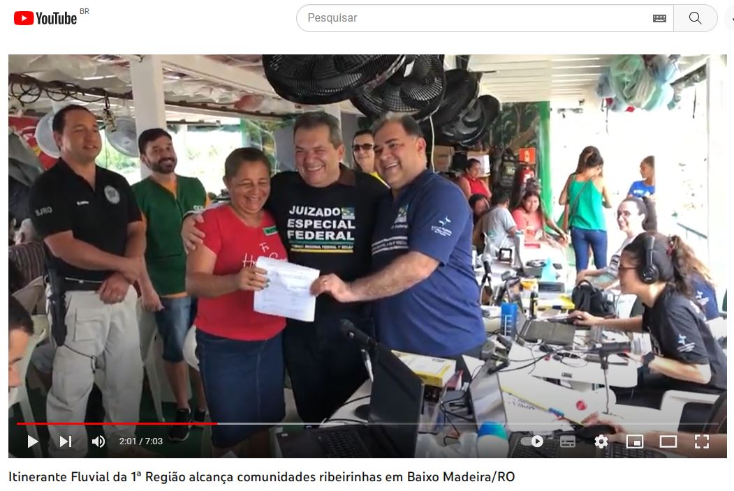 INSTITUCIONAL: Produção audiovisual sobre o Itinerante Fluvial em Rondônia mostra como foi a ação da Justiça Federal na região do Baixo Madeira