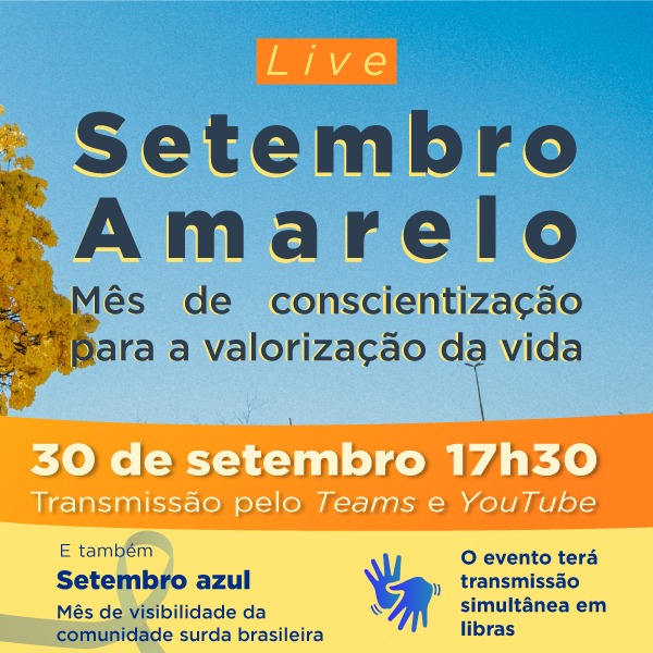 INSTITUCIONAL: TRF1 promove live “Setembro Amarelo” nesta quarta-feira